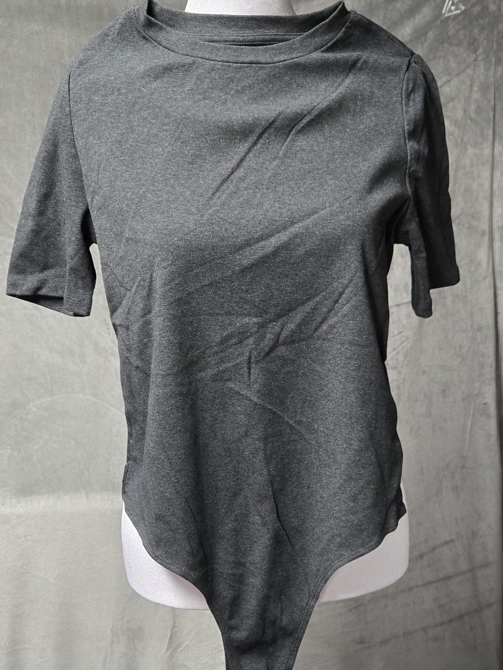 SHEIN Charcoal Gray Short Sleeve Bodysuit